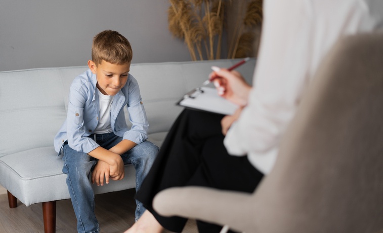 Child undergoing therapy for anxiety at Daisy Kids Care in Houston, TX