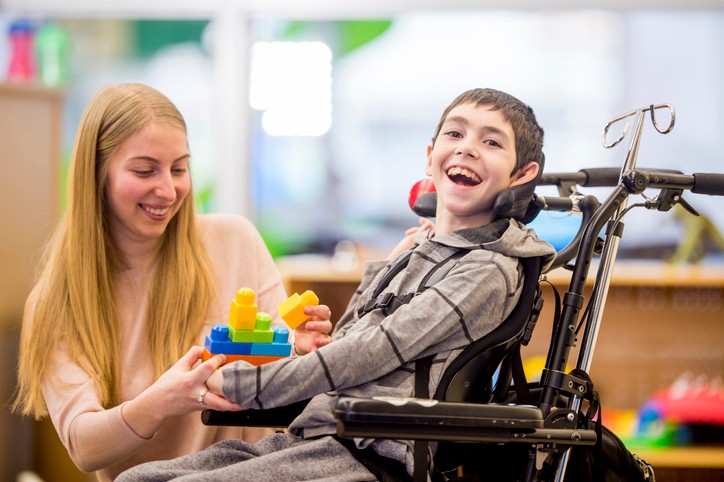 Child receiving therapy for cerebral palsy at Daisy Kids Care in Houston, TX